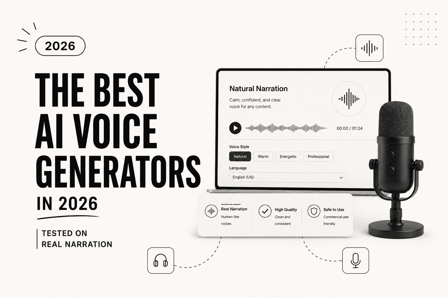 The best AI voice generators in 2026, tested on real narration